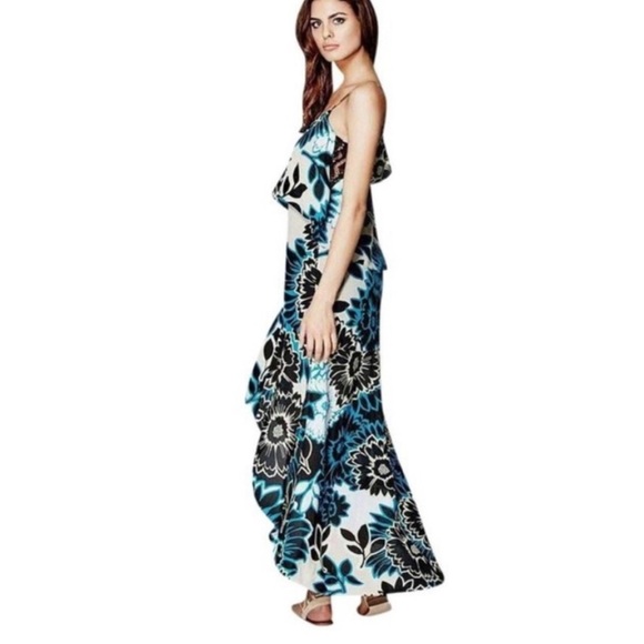 Marciano 100% Silk Floral Print High Low Slip Dress Size XS Feminine - Picture 4 of 11